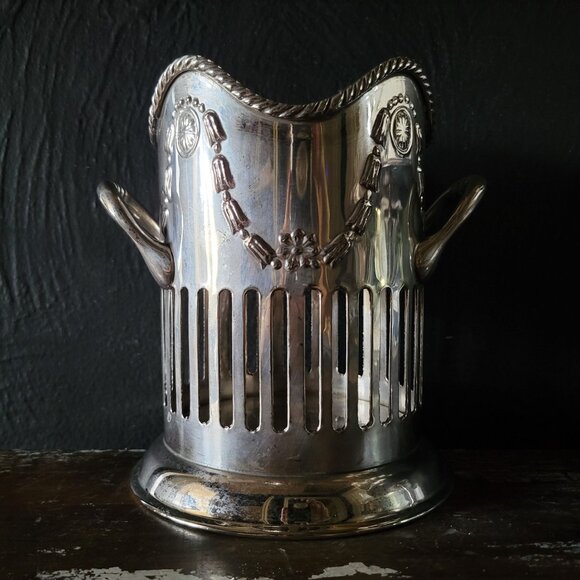 Vintage International Silver Co Silverplate Wine / Champagne Caddy / Holder